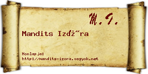 Mandits Izóra névjegykártya